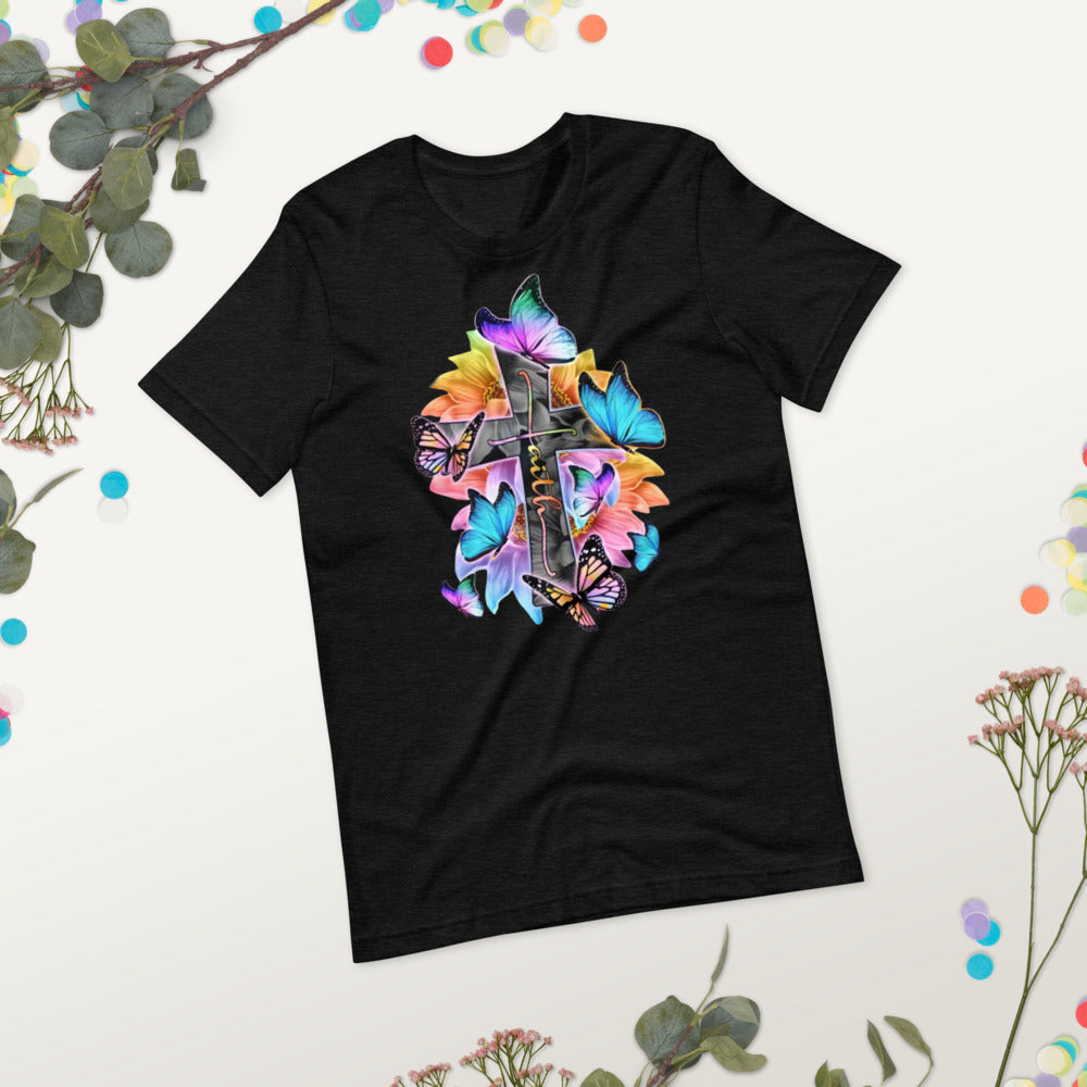 butterfly-faith-Christian-t-shirt-black